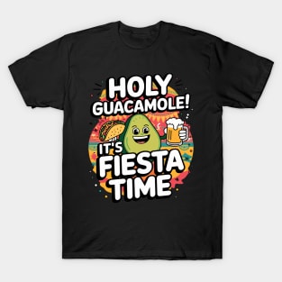 Holy Guacamole Fiesta Avocado Beer Taco Cinco De Mayo T-Shirt